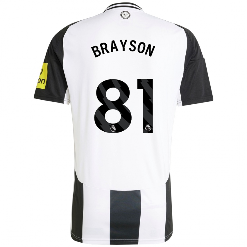 Hombre Camiseta Joe Brayson #81 Blanco Negro 1ª Equipación 2024/25 La Camisa Chile