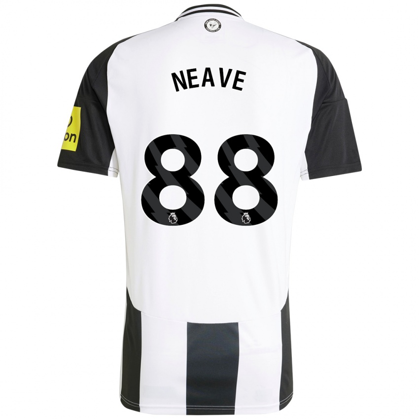 Hombre Camiseta Sean Neave #88 Blanco Negro 1ª Equipación 2024/25 La Camisa Chile