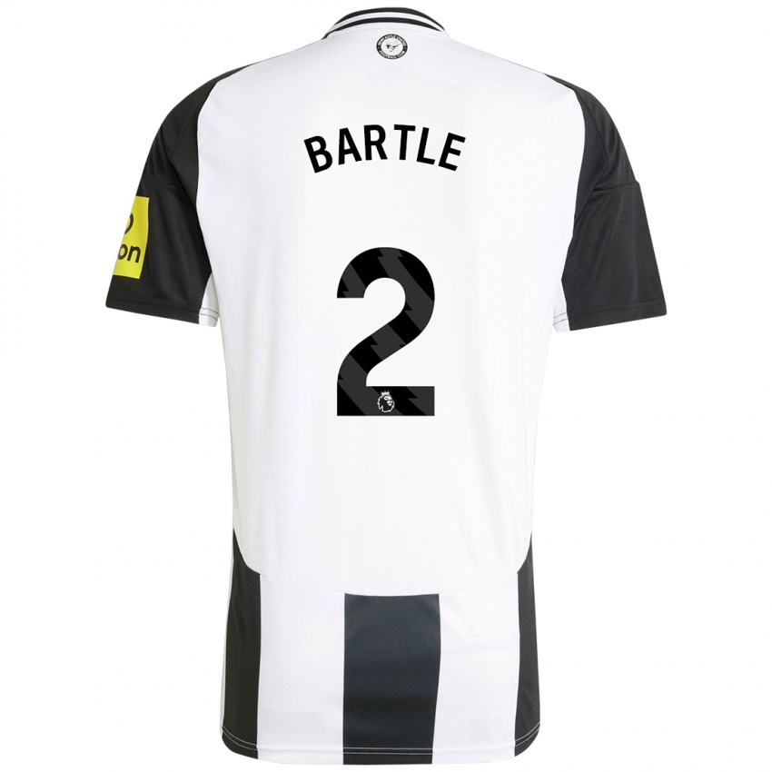 Hombre Camiseta Jodie Bartle #2 Blanco Negro 1ª Equipación 2024/25 La Camisa Chile