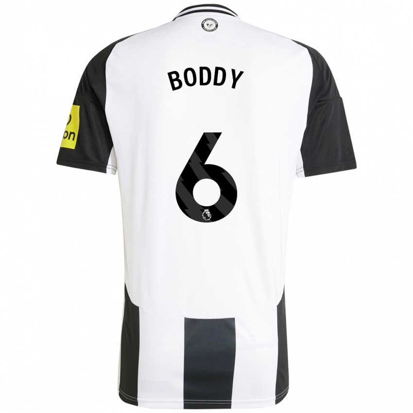 Hombre Camiseta Elysia Boddy #6 Blanco Negro 1ª Equipación 2024/25 La Camisa Chile