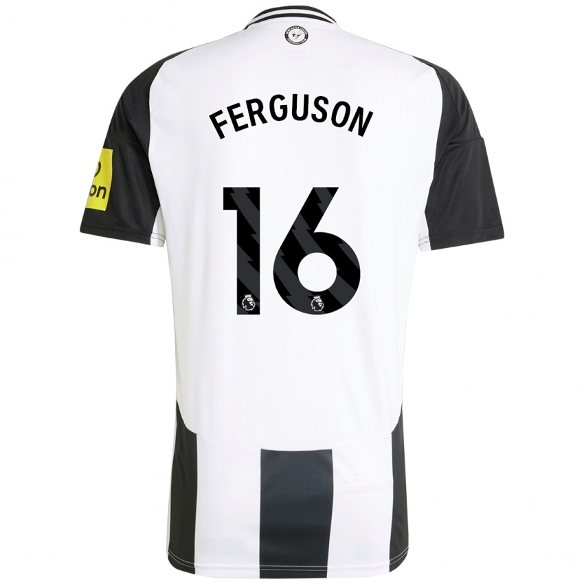 Hombre Camiseta Becky Ferguson #16 Blanco Negro 1ª Equipación 2024/25 La Camisa Chile