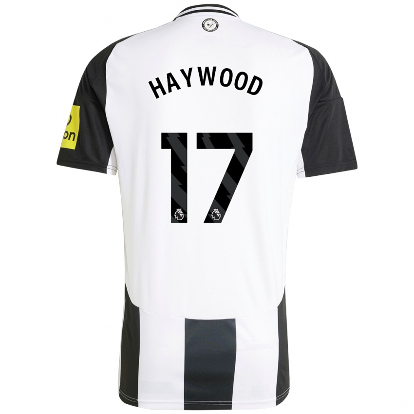 Hombre Camiseta Sophie Haywood #17 Blanco Negro 1ª Equipación 2024/25 La Camisa Chile