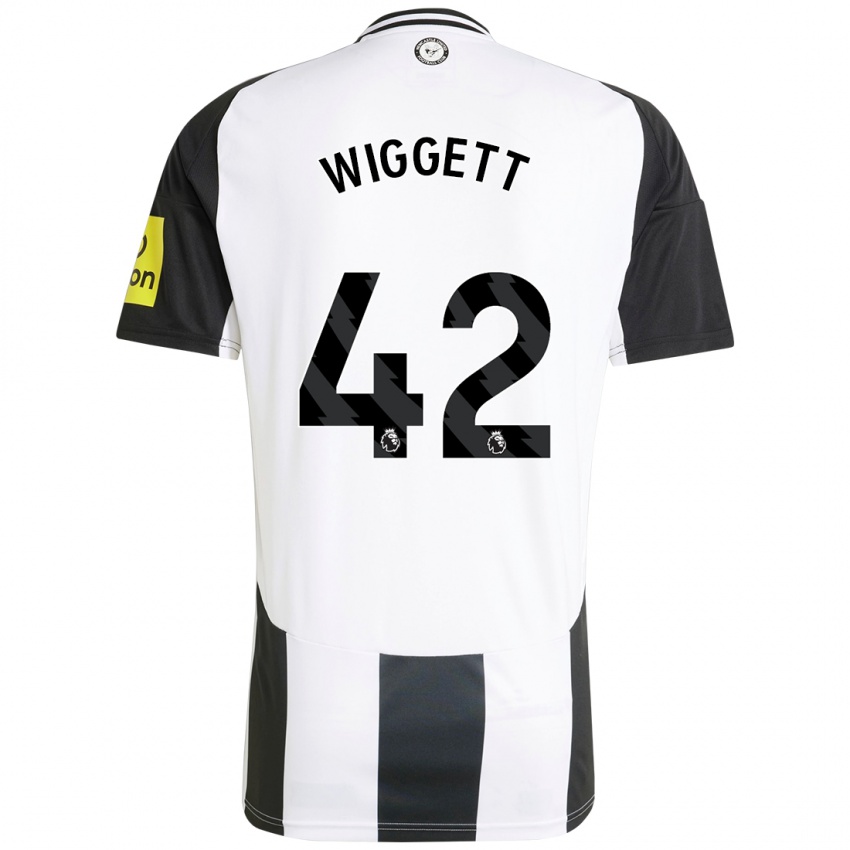 Hombre Camiseta Charlie Wiggett #42 Blanco Negro 1ª Equipación 2024/25 La Camisa Chile