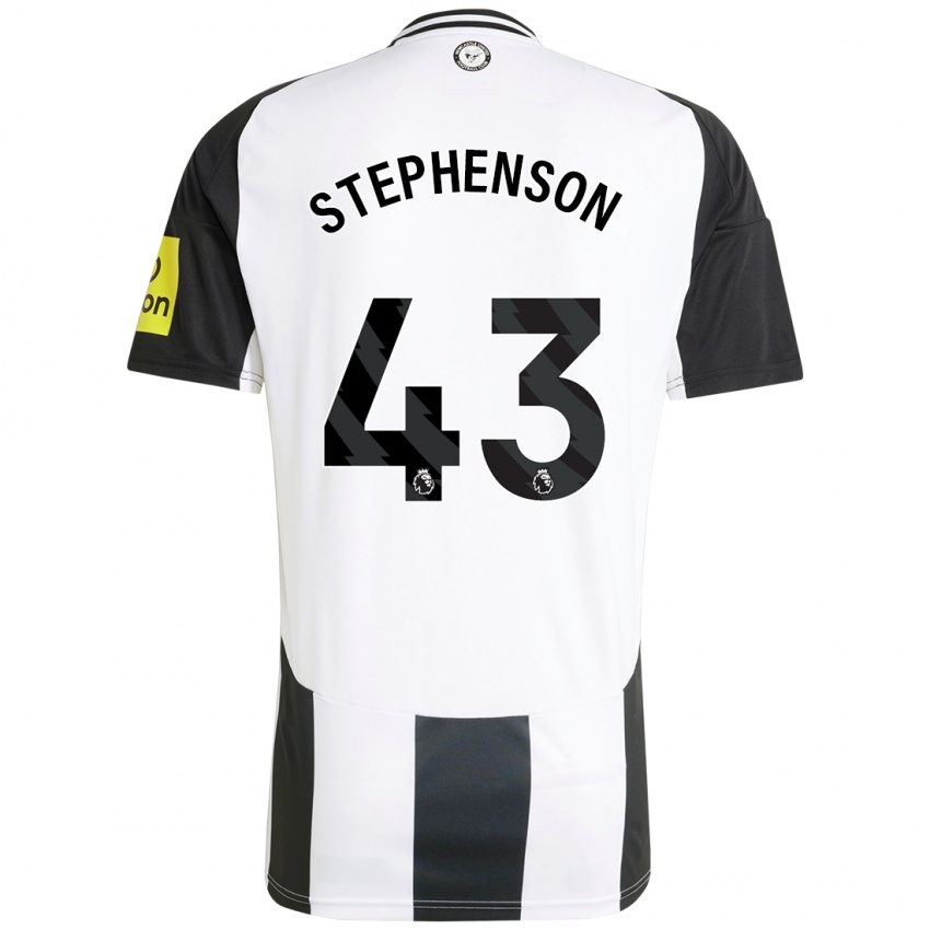 Hombre Camiseta Dylan Stephenson #43 Blanco Negro 1ª Equipación 2024/25 La Camisa Chile