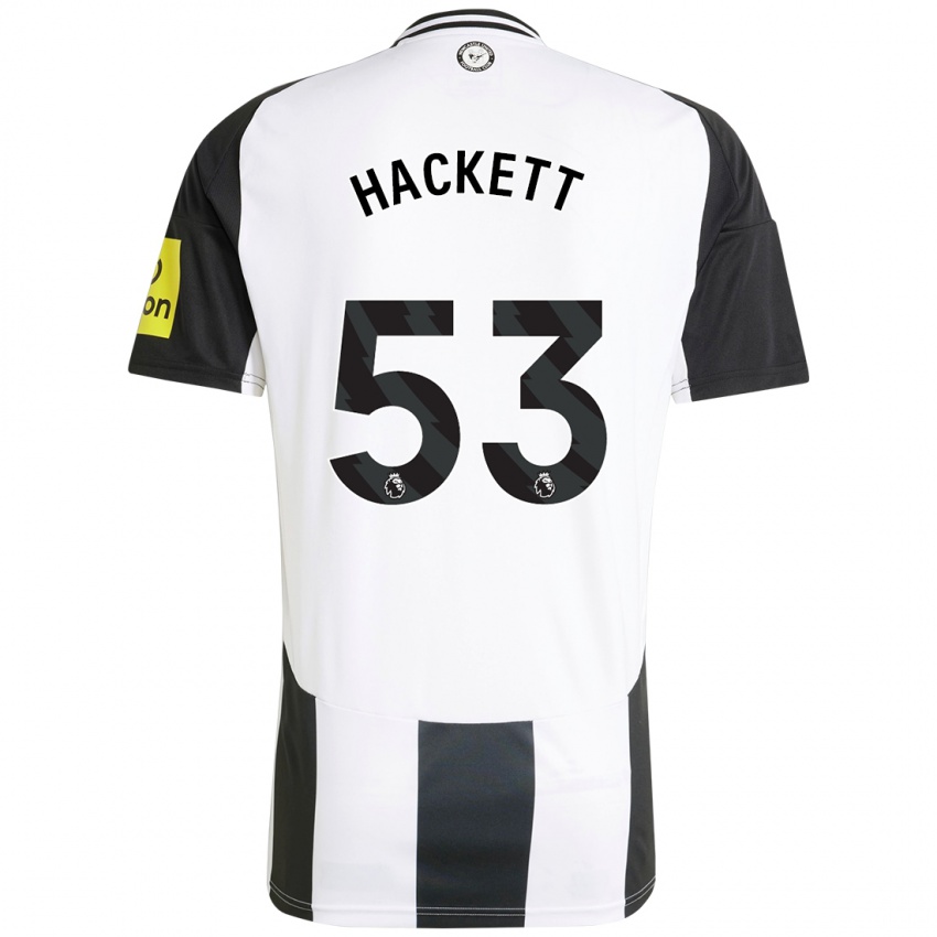 Hombre Camiseta Jordan Hackett #53 Blanco Negro 1ª Equipación 2024/25 La Camisa Chile