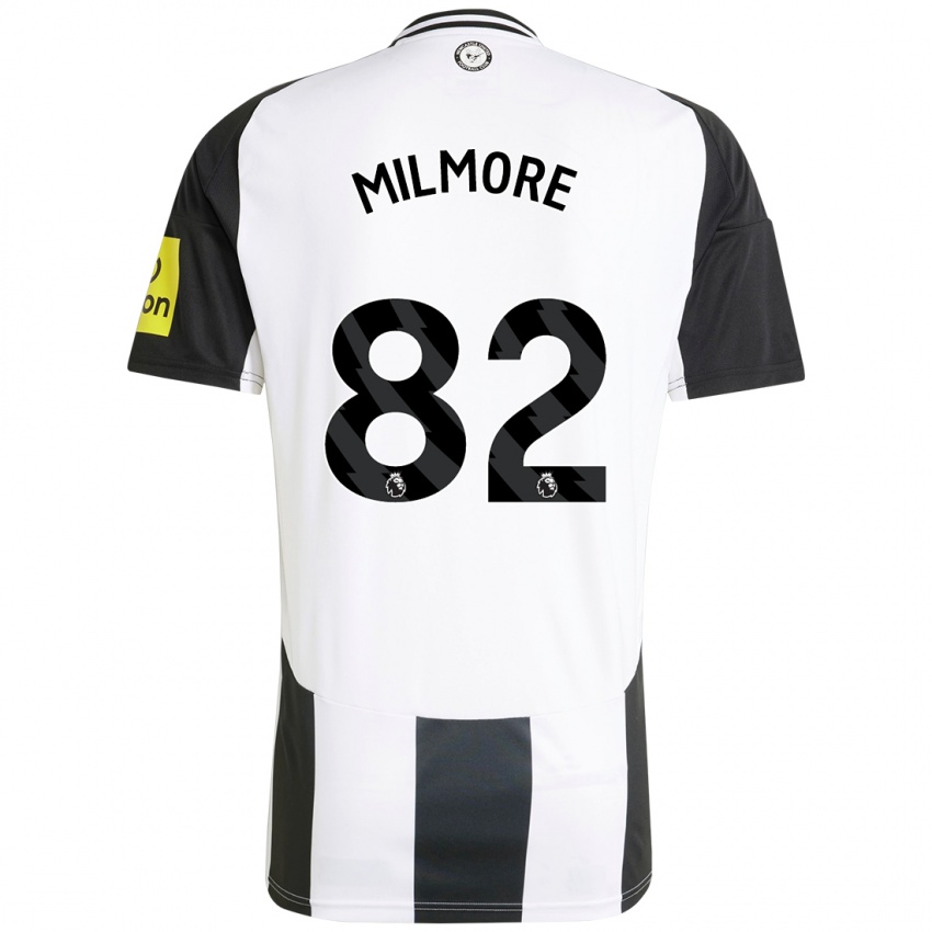 Hombre Camiseta Carter Milmore #82 Blanco Negro 1ª Equipación 2024/25 La Camisa Chile