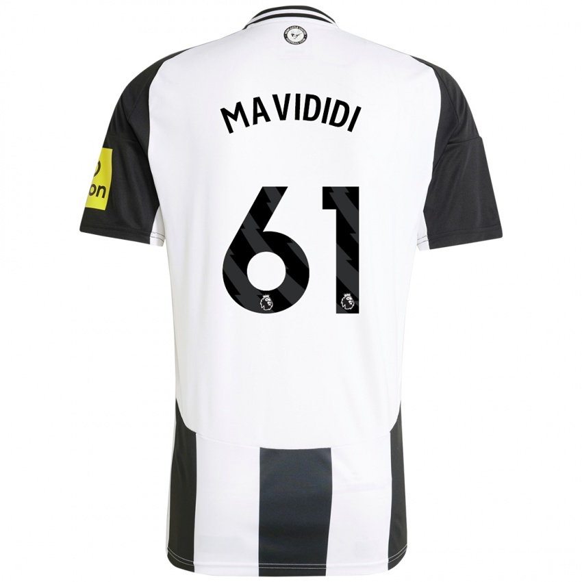 Hombre Camiseta Shaun Mavididi #61 Blanco Negro 1ª Equipación 2024/25 La Camisa Chile