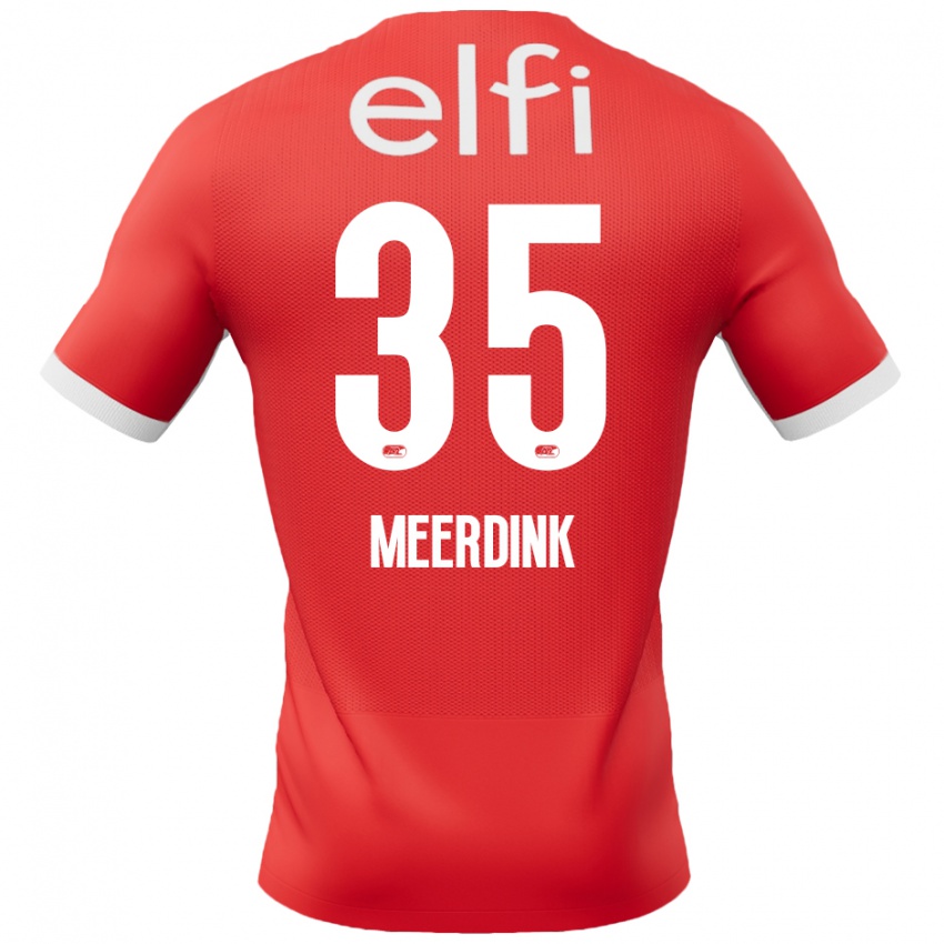 Hombre Camiseta Mexx Meerdink #35 Rojo Blanco 1ª Equipación 2024/25 La Camisa Chile