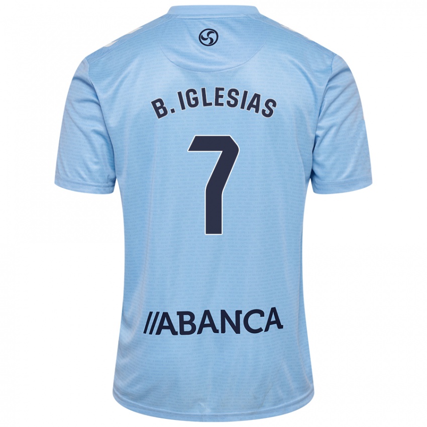 Hombre Camiseta Borja Iglesias #7 Azul Cielo 1ª Equipación 2024/25 La Camisa Chile