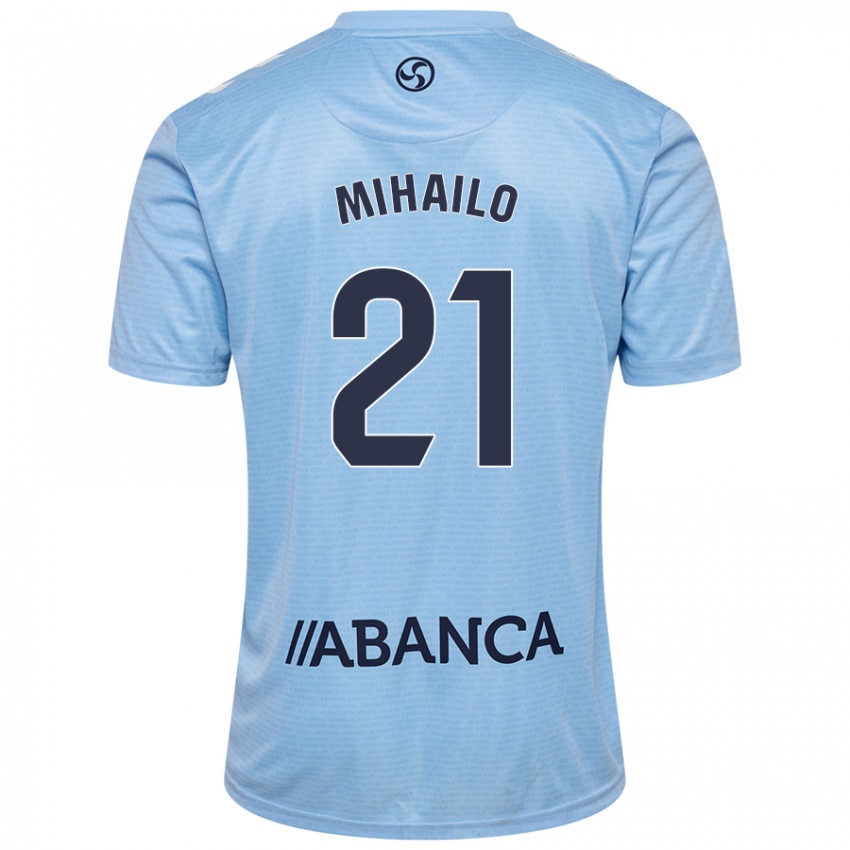 Hombre Camiseta Mihailo Ristic #21 Azul Cielo 1ª Equipación 2024/25 La Camisa Chile