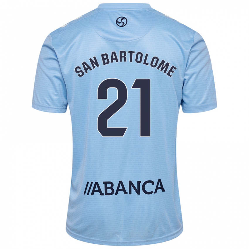 Hombre Camiseta Victor San Bartolome #21 Azul Cielo 1ª Equipación 2024/25 La Camisa Chile