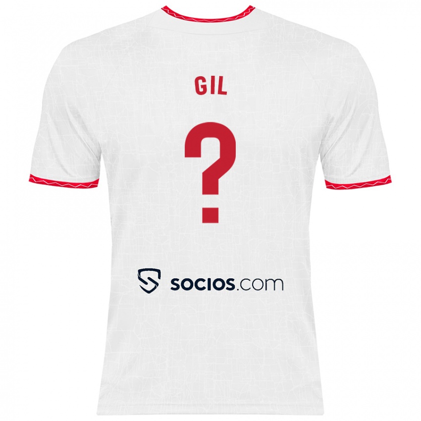 Hombre Camiseta Dani Gil #0 Blanco Rojo 1ª Equipación 2024/25 La Camisa Chile