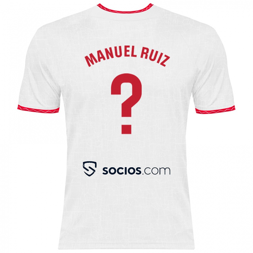 Hombre Camiseta José Manuel Ruiz #0 Blanco Rojo 1ª Equipación 2024/25 La Camisa Chile