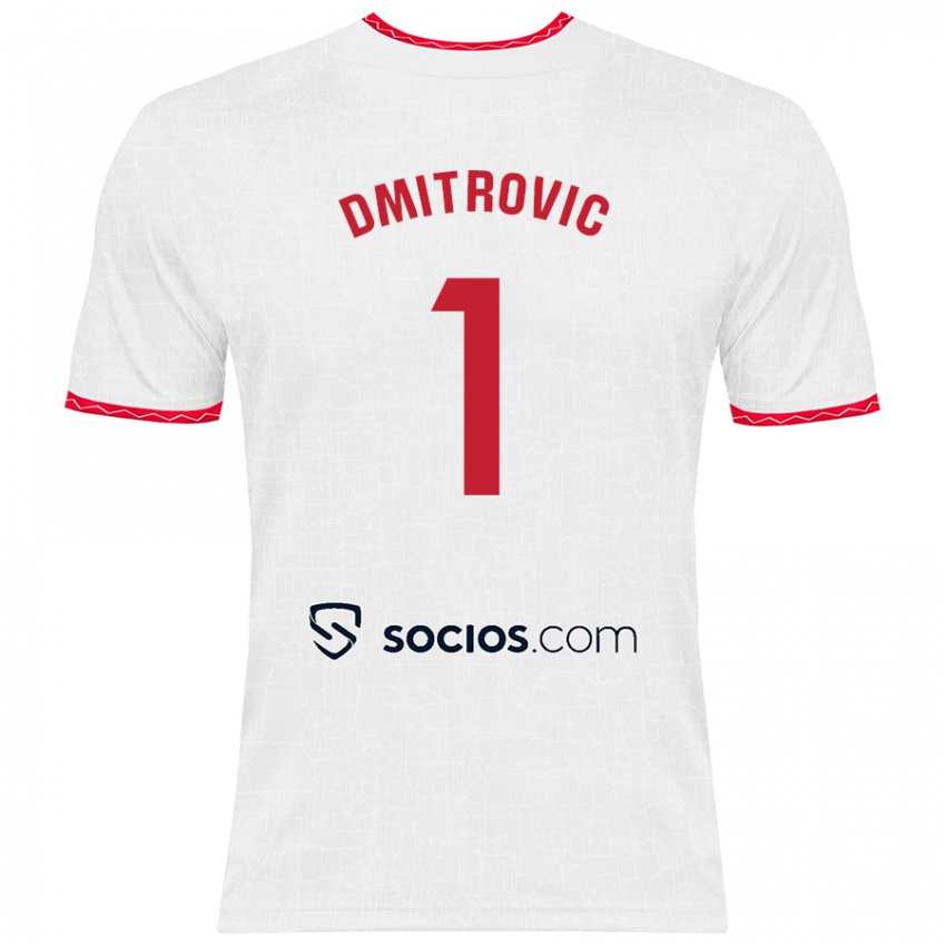 Hombre Camiseta Marko Dmitrovic #1 Blanco Rojo 1ª Equipación 2024/25 La Camisa Chile