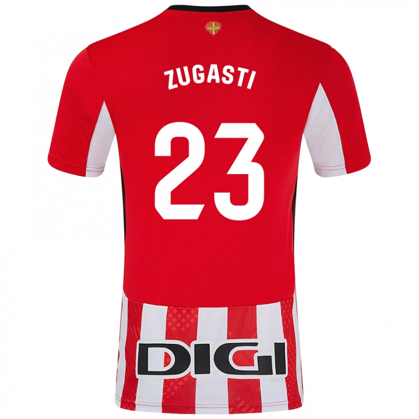 Hombre Camiseta Patricia Zugasti Oses #23 Rojo Blanco 1ª Equipación 2024/25 La Camisa Chile