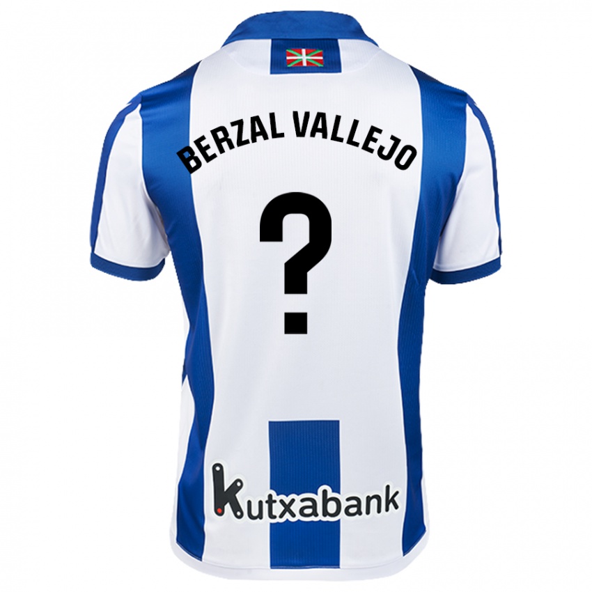 Hombre Camiseta Asier Berzal Vallejo #0 Blanco Azul 1ª Equipación 2024/25 La Camisa Chile