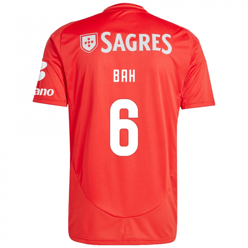 Hombre Camiseta Alexander Bah #6 Rojo Blanco 1ª Equipación 2024/25 La Camisa Chile