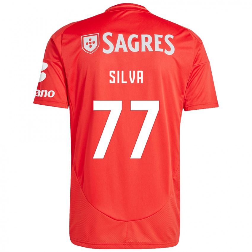 Hombre Camiseta Jessica Silva #77 Rojo Blanco 1ª Equipación 2024/25 La Camisa Chile