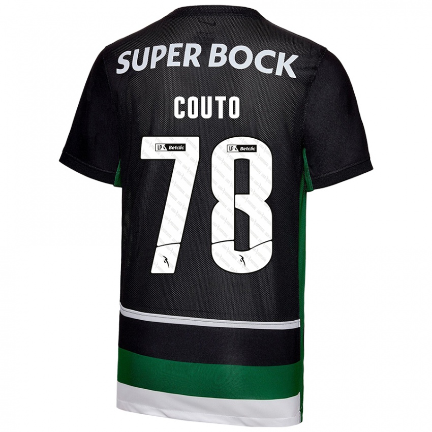 Hombre Camiseta Mauro Couto #78 Negro Blanco Verde 1ª Equipación 2024/25 La Camisa Chile