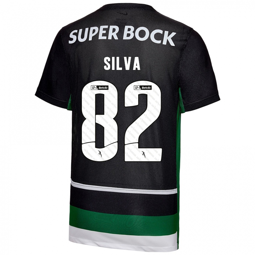 Hombre Camiseta Gabriel Silva #82 Negro Blanco Verde 1ª Equipación 2024/25 La Camisa Chile