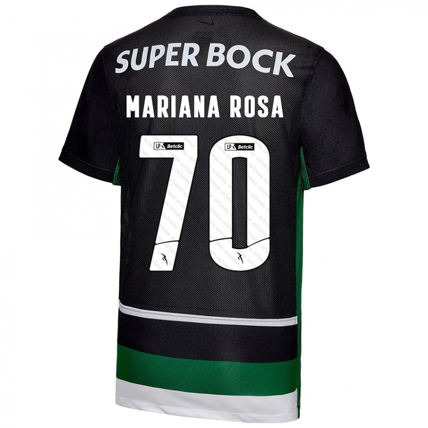 Hombre Camiseta Mariana Silva Pinto Vilaça Da Rosa #70 Negro Blanco Verde 1ª Equipación 2024/25 La Camisa Chile