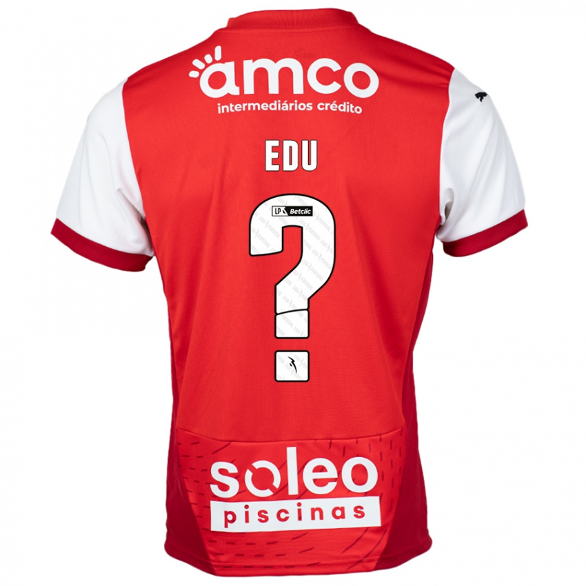 Hombre Camiseta Edu #0 Rojo Blanco 1ª Equipación 2024/25 La Camisa Chile