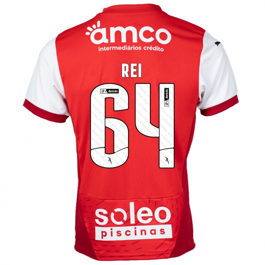 Hombre Camiseta Ricardo Rei #64 Rojo Blanco 1ª Equipación 2024/25 La Camisa Chile