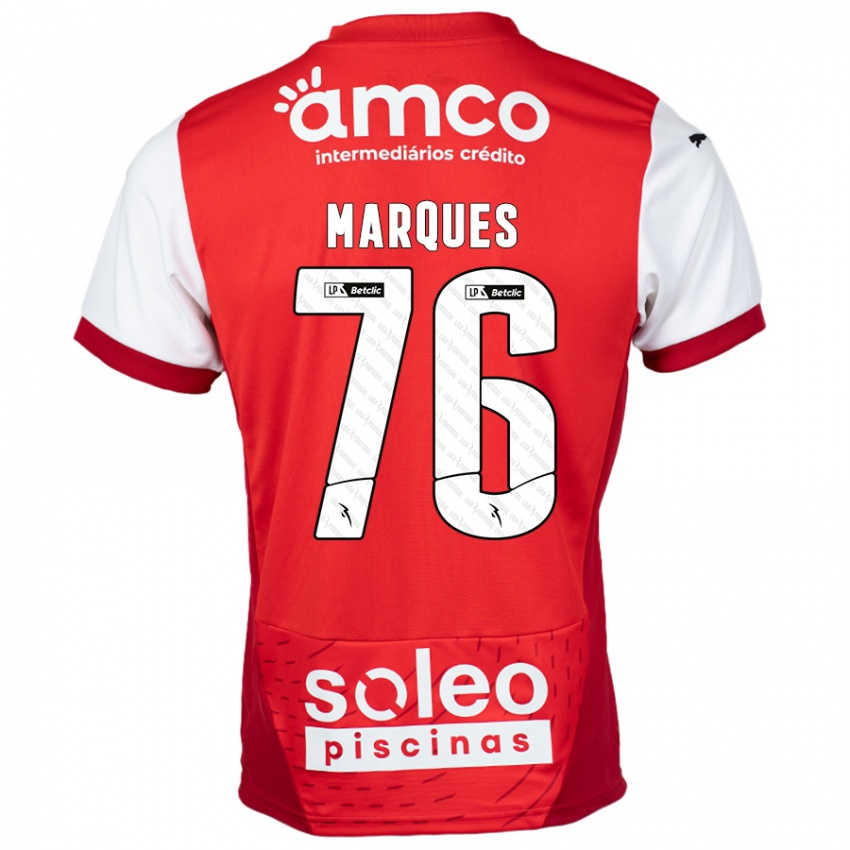 Hombre Camiseta Tomás Marques #76 Rojo Blanco 1ª Equipación 2024/25 La Camisa Chile