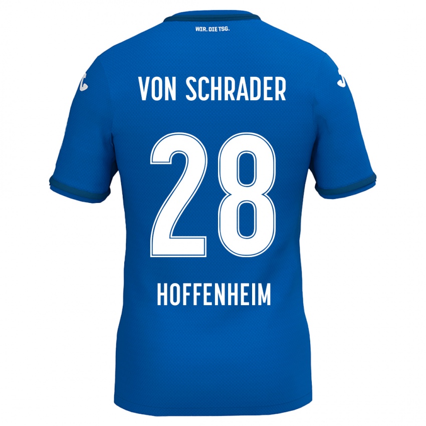 Hombre Camiseta Lina Von Schrader #28 Azul Real 1ª Equipación 2024/25 La Camisa Chile