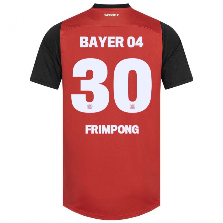 Hombre Camiseta Jeremie Frimpong #30 Rojo Negro 1ª Equipación 2024/25 La Camisa Chile