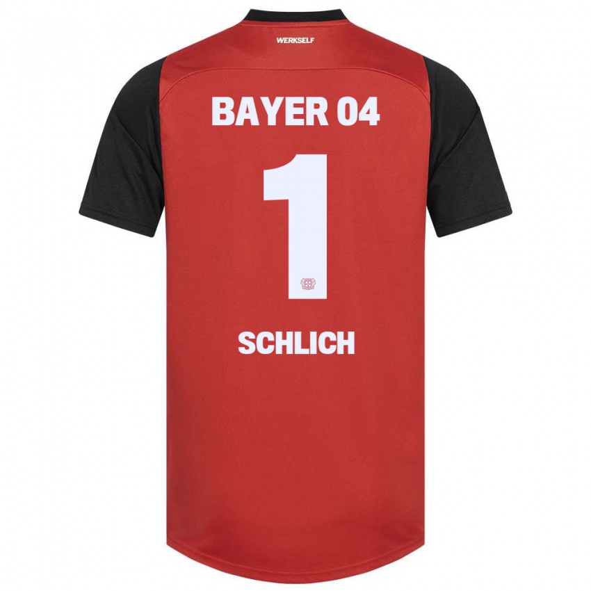 Hombre Camiseta Jesper Schlich #1 Rojo Negro 1ª Equipación 2024/25 La Camisa Chile