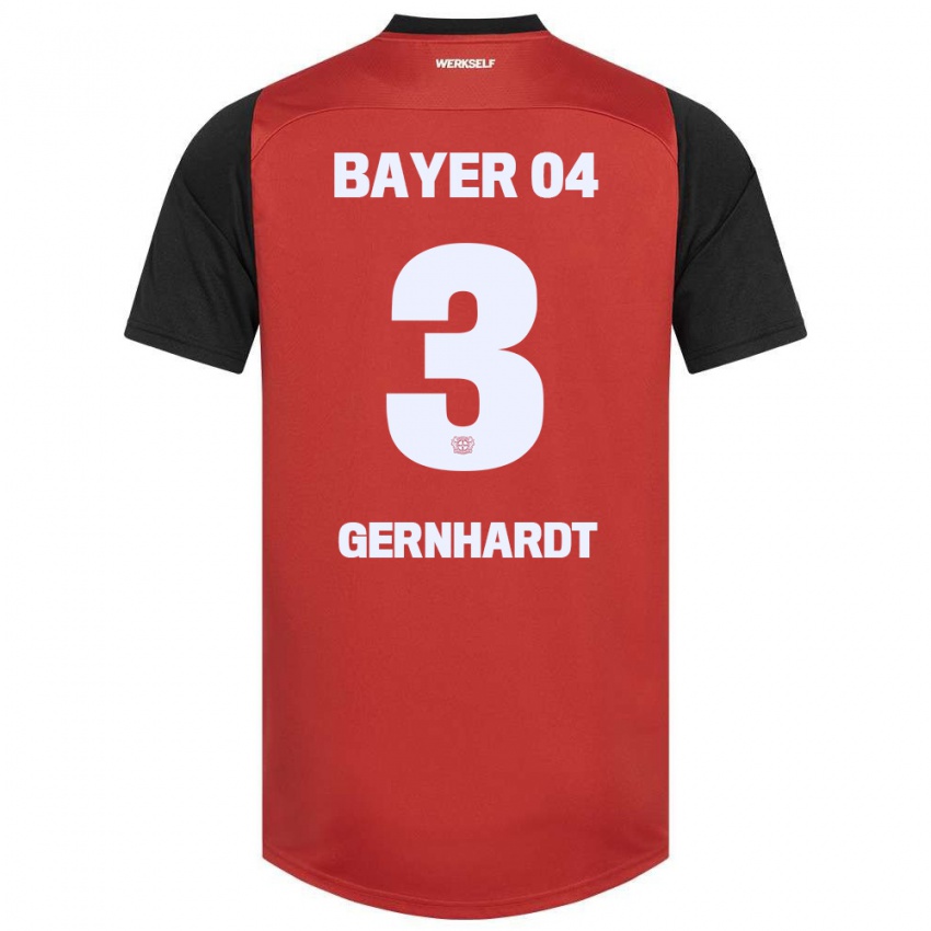 Hombre Camiseta Nils Gernhardt #3 Rojo Negro 1ª Equipación 2024/25 La Camisa Chile