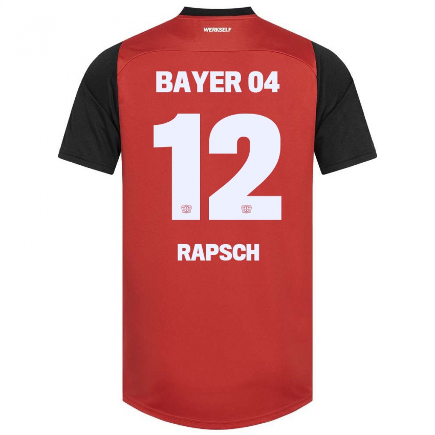 Hombre Camiseta Simeon Rapsch #12 Rojo Negro 1ª Equipación 2024/25 La Camisa Chile