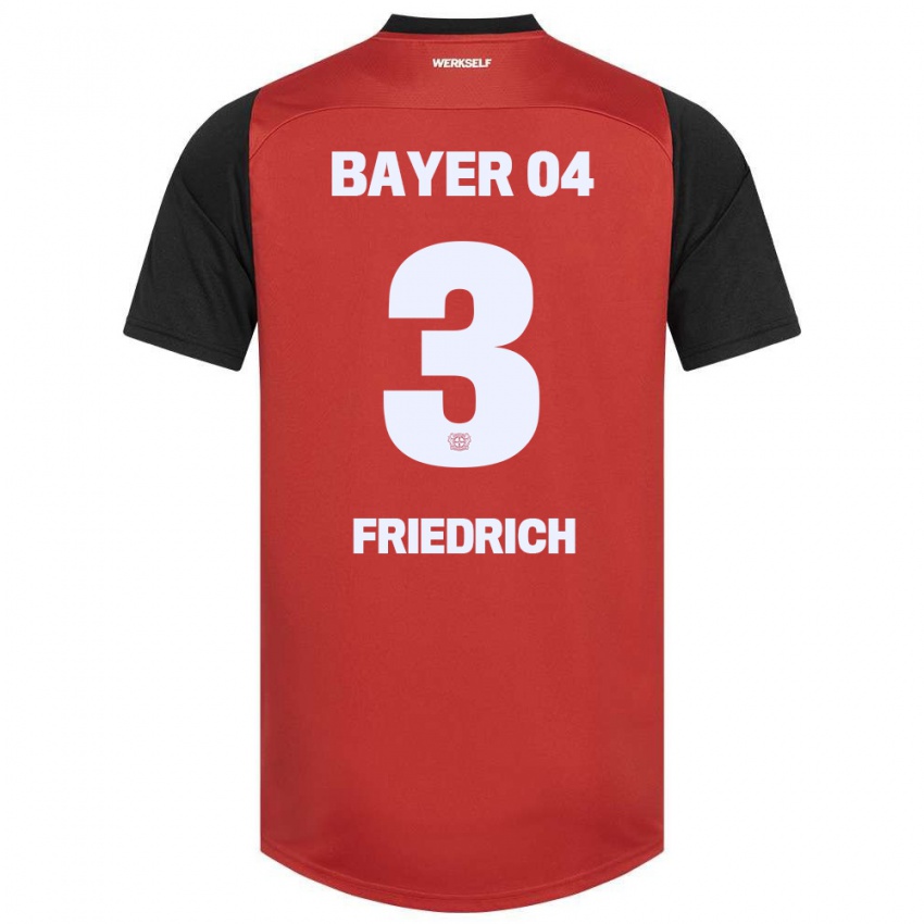 Hombre Camiseta Melissa Friedrich #3 Rojo Negro 1ª Equipación 2024/25 La Camisa Chile