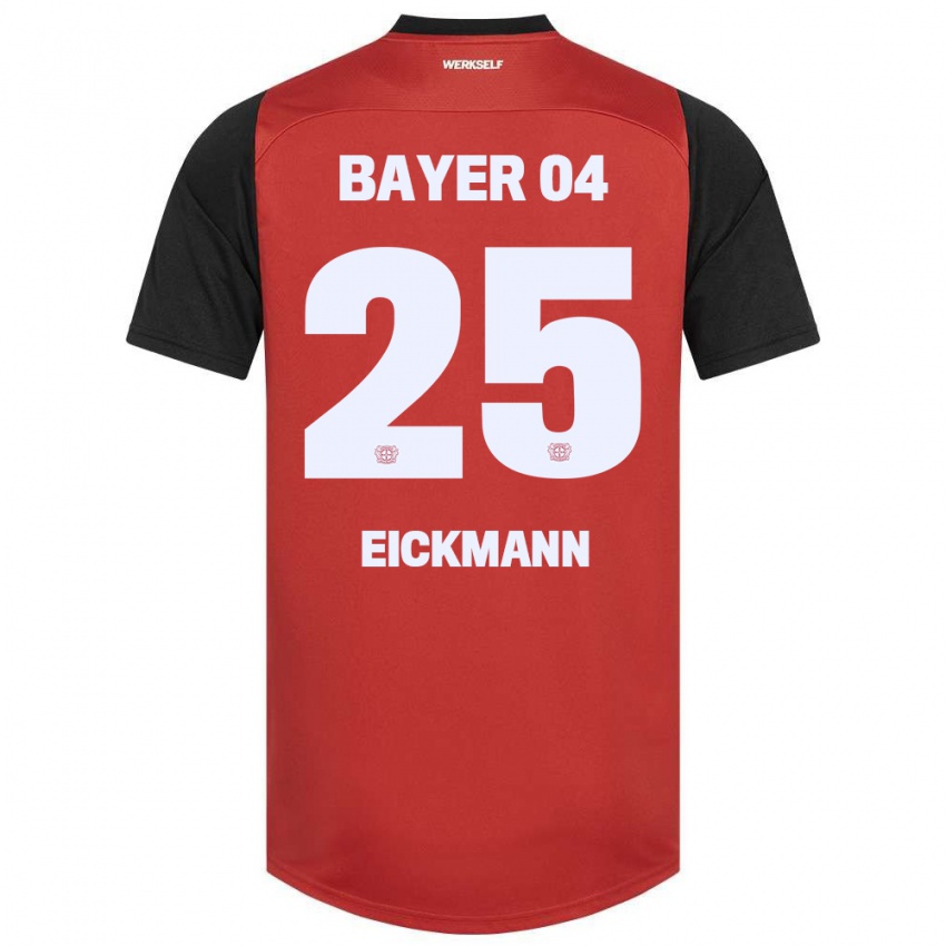 Hombre Camiseta Mia Eickmann #25 Rojo Negro 1ª Equipación 2024/25 La Camisa Chile