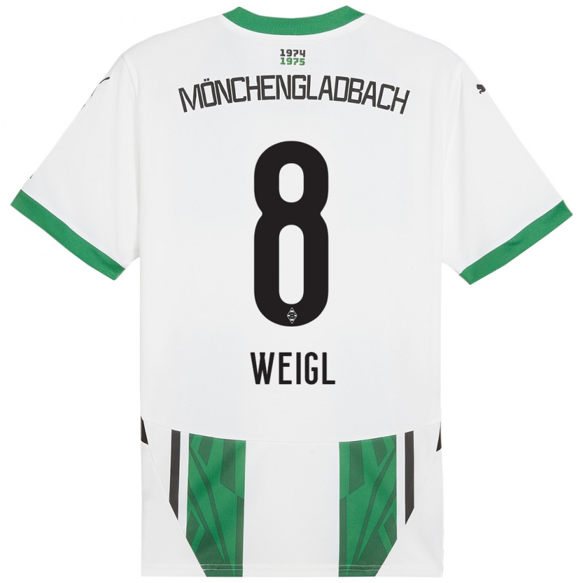 Hombre Camiseta Julian Weigl #8 Blanco Verde 1ª Equipación 2024/25 La Camisa Chile