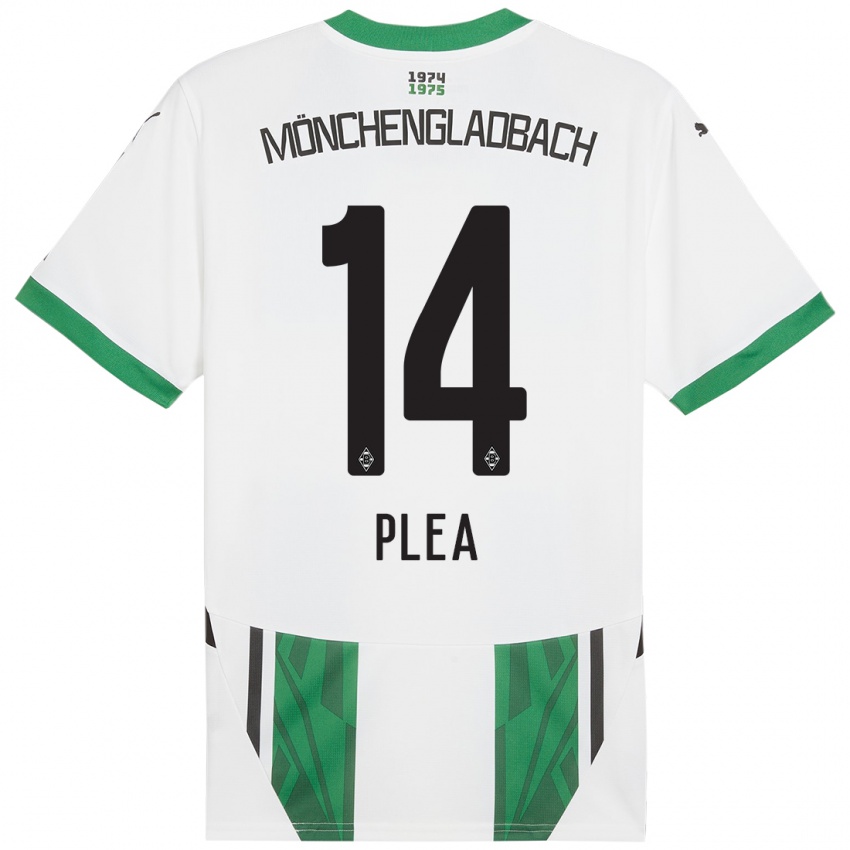 Hombre Camiseta Alassane Plea #14 Blanco Verde 1ª Equipación 2024/25 La Camisa Chile