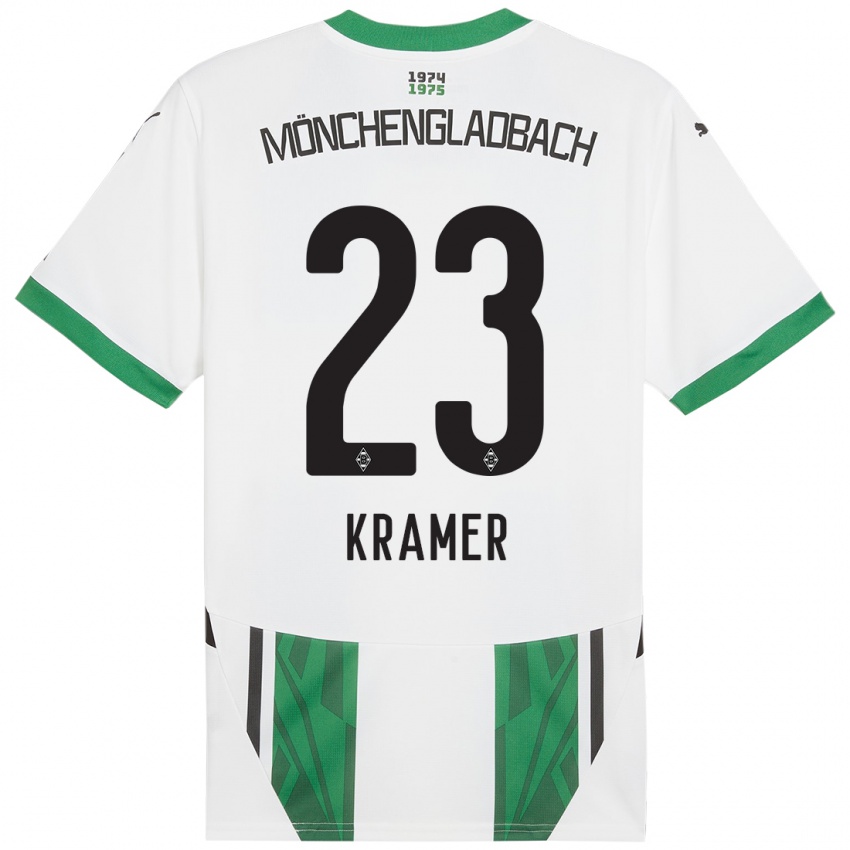 Hombre Camiseta Christoph Kramer #23 Blanco Verde 1ª Equipación 2024/25 La Camisa Chile