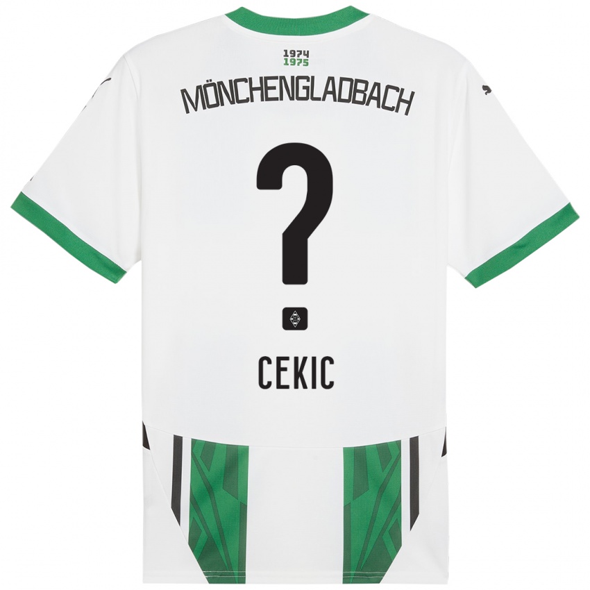 Hombre Camiseta Adnan Cekic #0 Blanco Verde 1ª Equipación 2024/25 La Camisa Chile