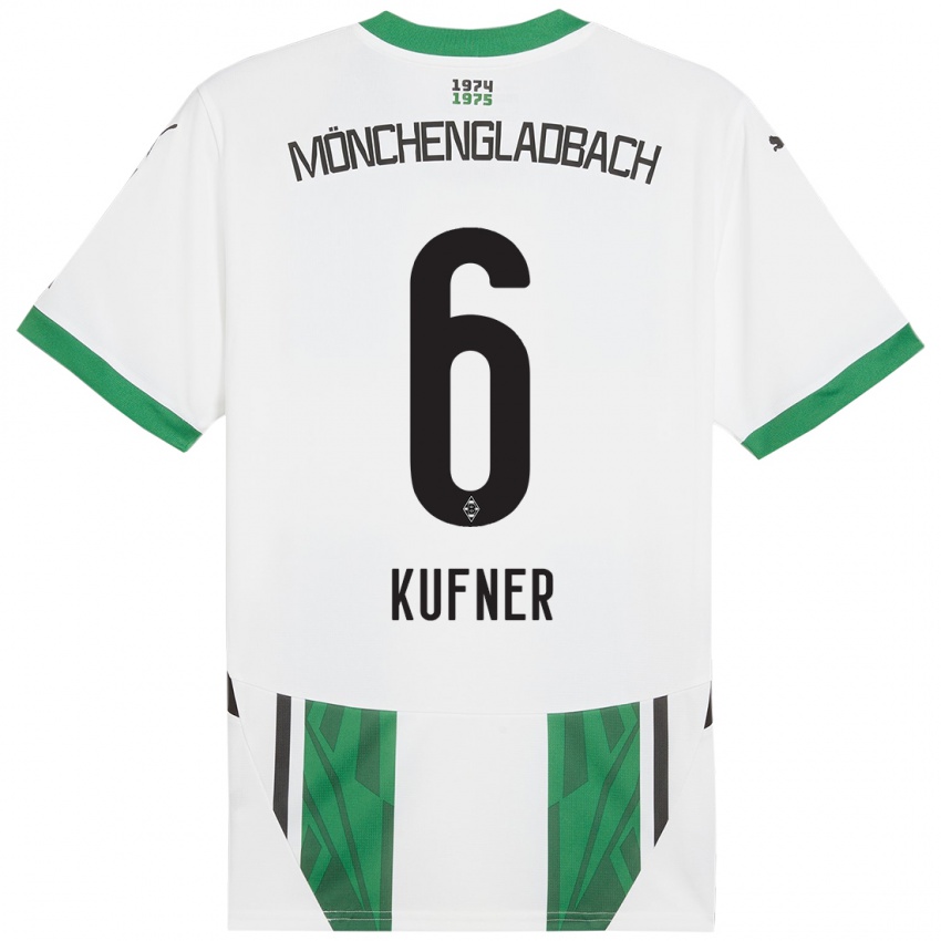 Hombre Camiseta Anne-Catherine Kufner #6 Blanco Verde 1ª Equipación 2024/25 La Camisa Chile