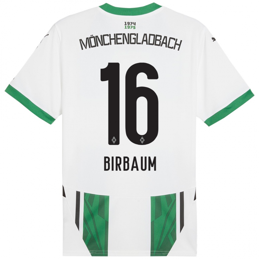 Hombre Camiseta Anne Birbaum #16 Blanco Verde 1ª Equipación 2024/25 La Camisa Chile