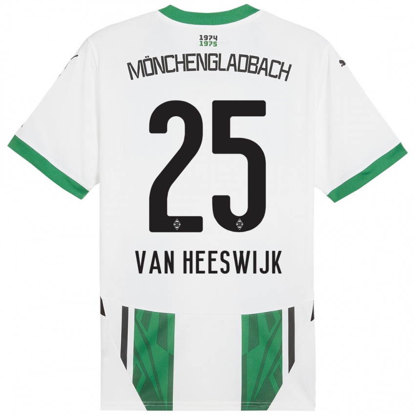 Hombre Camiseta Amber Van Heeswijk #25 Blanco Verde 1ª Equipación 2024/25 La Camisa Chile