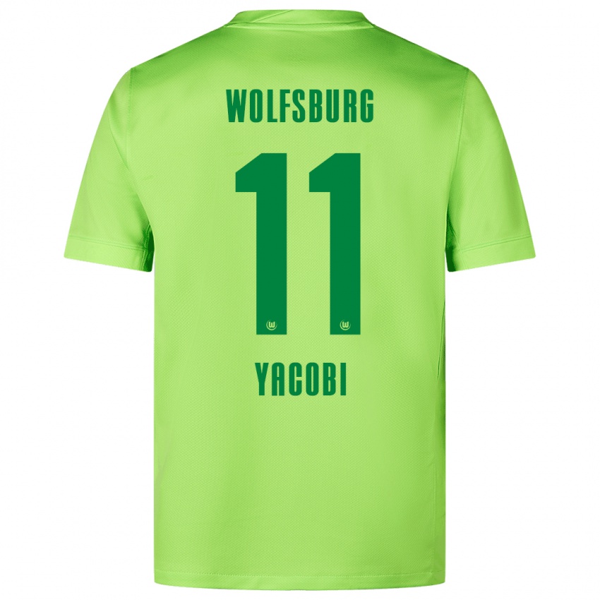 Hombre Camiseta Nilas Yacobi #11 Verde Fluorescente 1ª Equipación 2024/25 La Camisa Chile