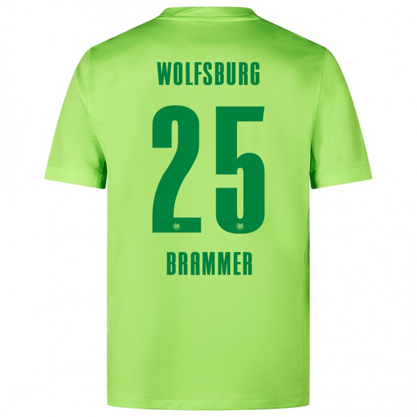 Hombre Camiseta Ole Brammer #25 Verde Fluorescente 1ª Equipación 2024/25 La Camisa Chile