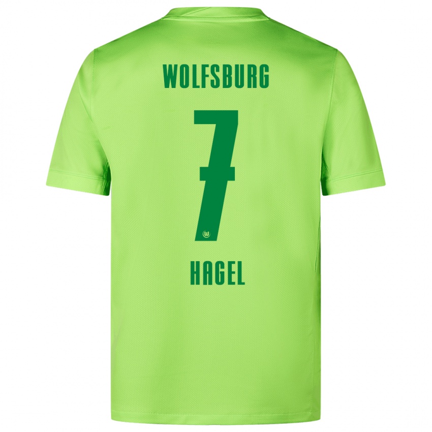 Hombre Camiseta Chantal Hagel #7 Verde Fluorescente 1ª Equipación 2024/25 La Camisa Chile