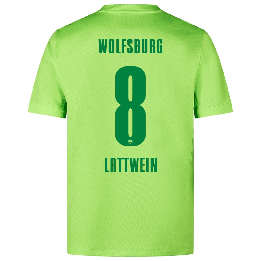 Hombre Camiseta Lena Lattwein #8 Verde Fluorescente 1ª Equipación 2024/25 La Camisa Chile