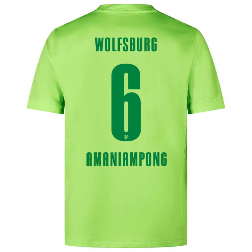 Hombre Camiseta Marces Amaniampong #6 Verde Fluorescente 1ª Equipación 2024/25 La Camisa Chile