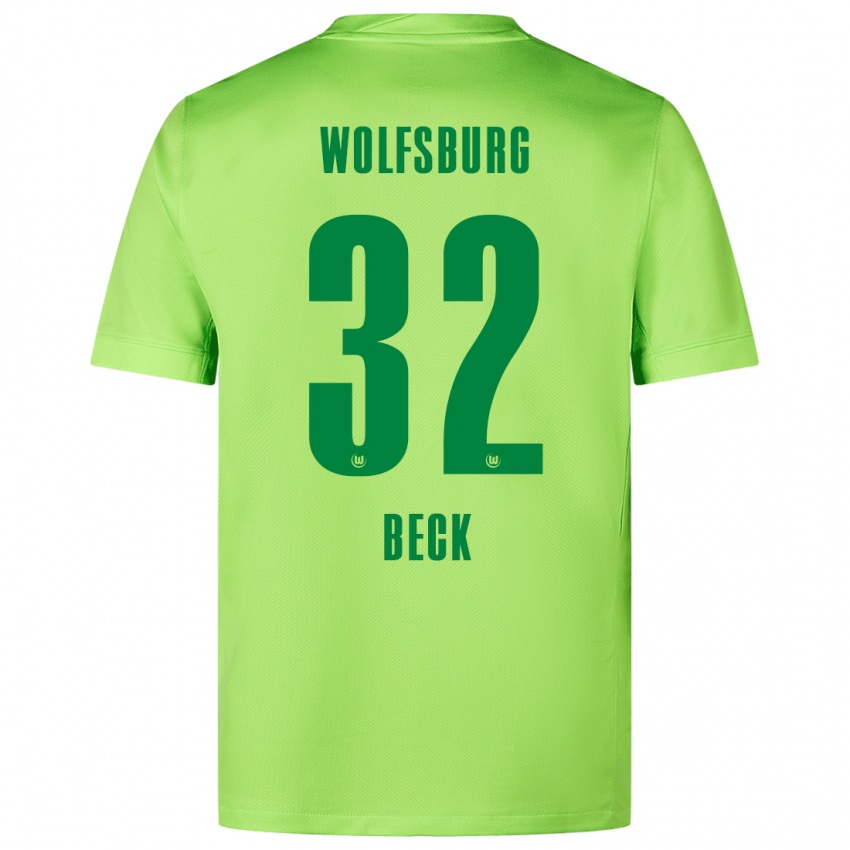 Hombre Camiseta Kiara Beck #32 Verde Fluorescente 1ª Equipación 2024/25 La Camisa Chile