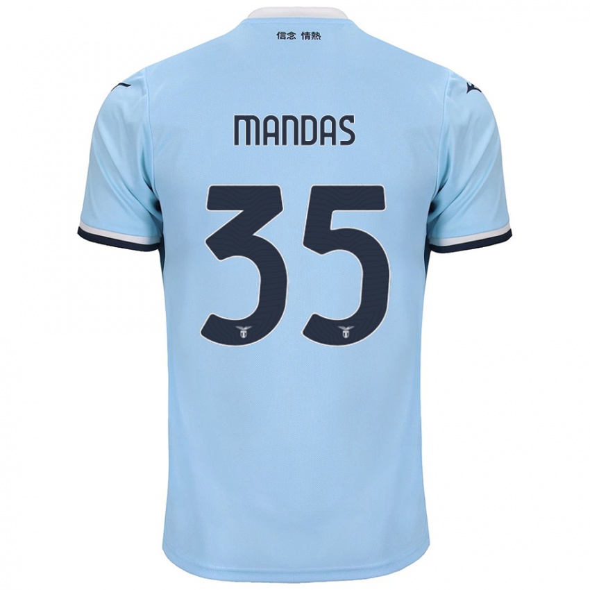 Hombre Camiseta Christos Mandas #35 Azul 1ª Equipación 2024/25 La Camisa Chile