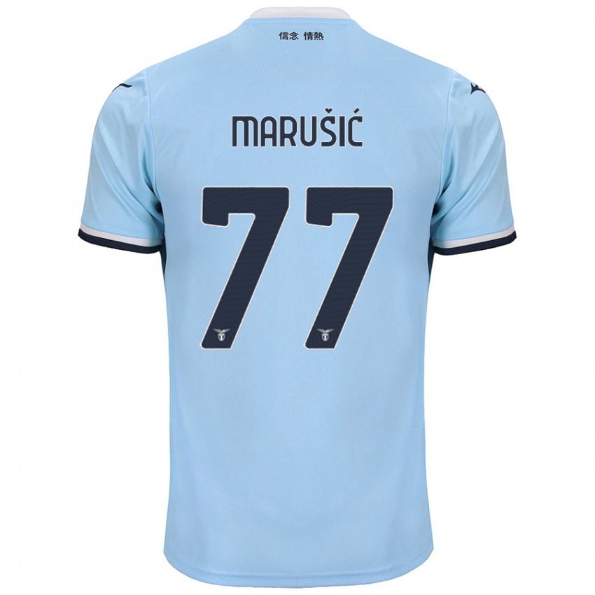 Hombre Camiseta Adam Marusic #77 Azul 1ª Equipación 2024/25 La Camisa Chile